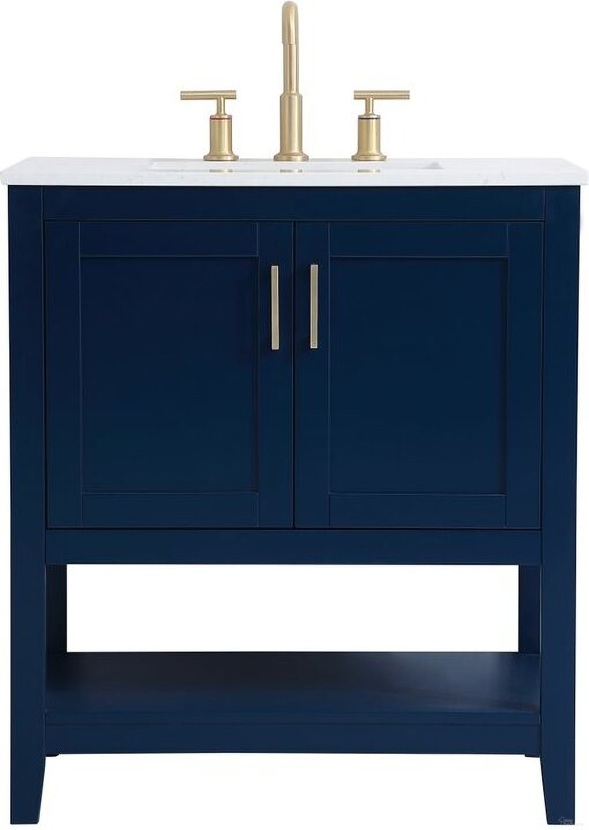 The appearance of Aubrey 30 Inch Single Bathroom Vanity In Blue designed by Elegant Lighting in the traditional interior design. This blue piece of furniture was selected by 1StopBedrooms from Aubrey Collection to add a touch of cosiness and style into your home. Sku: VF16030BL. Material: Wood.