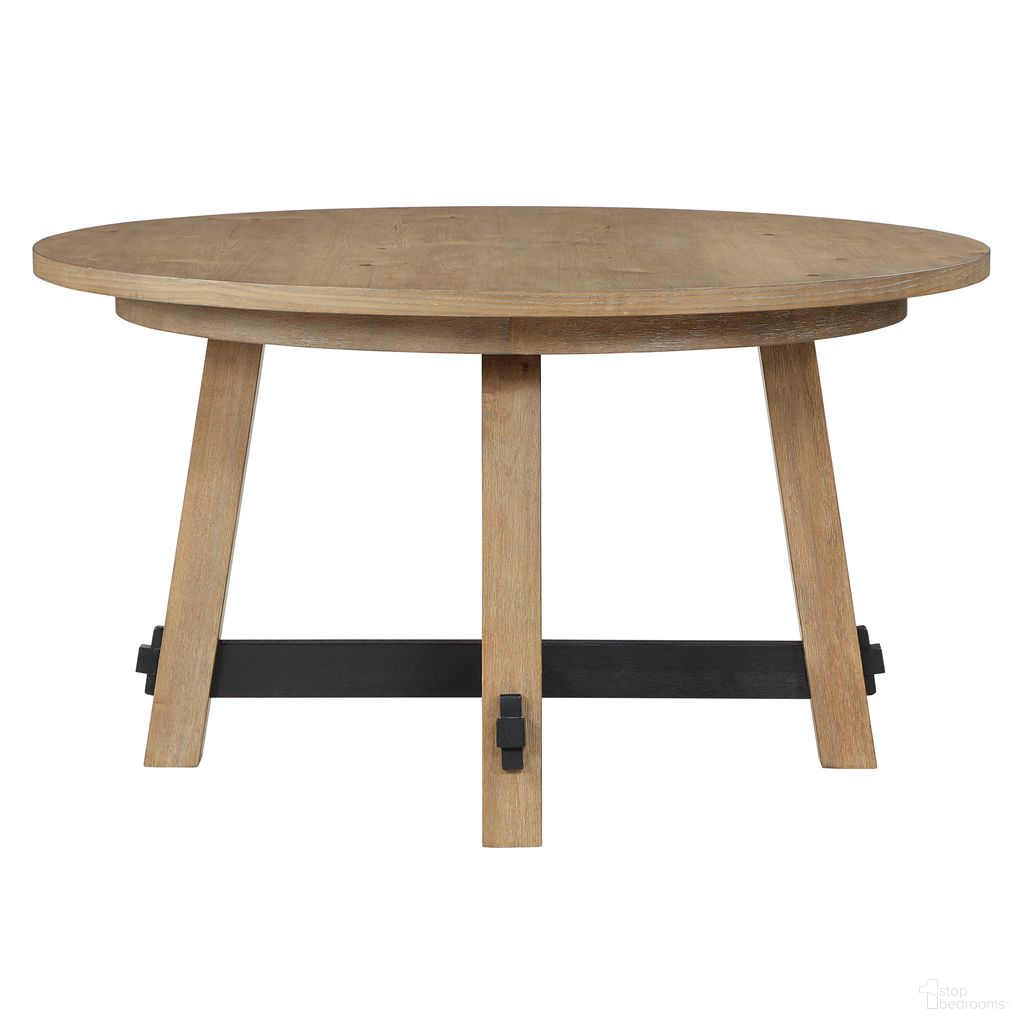 The appearance of Aubrey 54 Inch Round Dining Table In Brown designed by Steve Silver in the rustic / southwestern interior design. This brown piece of furniture was selected by 1StopBedrooms from Aubrey Collection to add a touch of cosiness and style into your home. Sku: ABR5454NT. Table Base Style: Trestle. Table Top Shape: Round. Material: MDF. Size: 54".