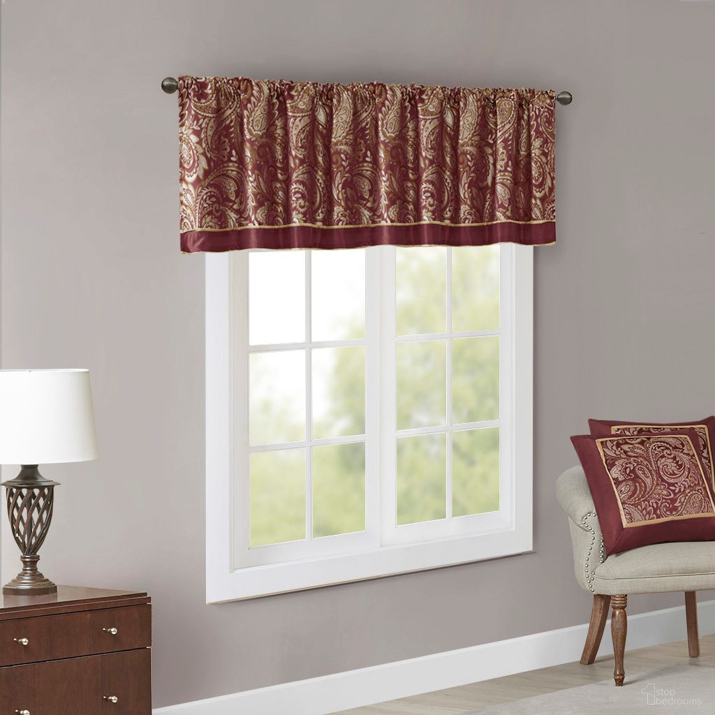 Aubrey Jacquard Window Valance In Burgundy