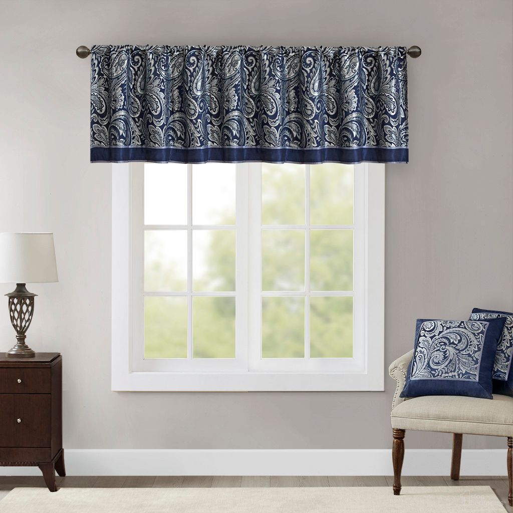 The appearance of Aubrey Jacquard Window Valance In Navy designed by Olliix in the traditional interior design. This navy piece of furniture was selected by 1StopBedrooms from Aubrey Collection to add a touch of cosiness and style into your home. Sku: MP41-4899. Material: Polyester.