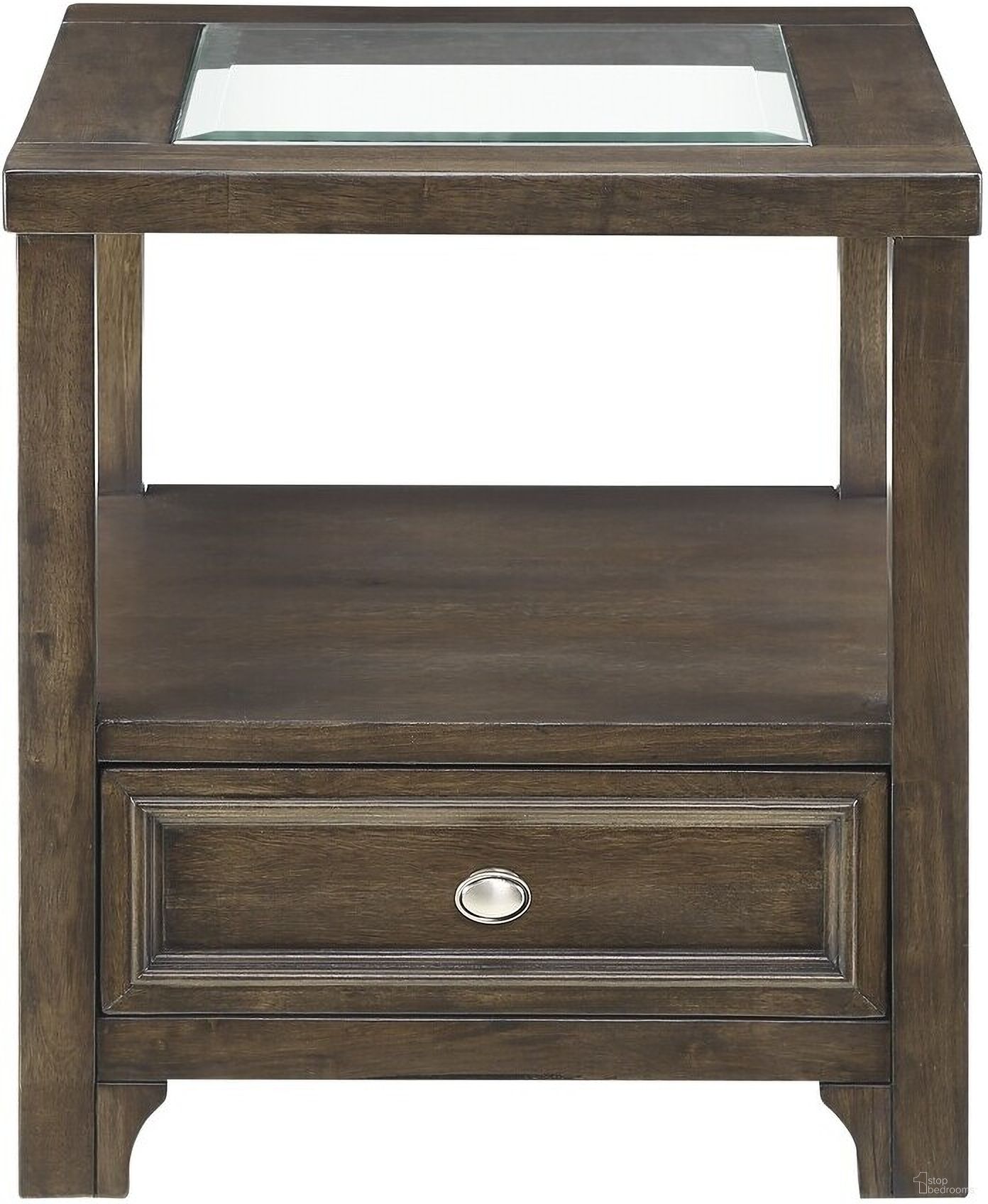 The appearance of Auburn End Table In Brown designed by Homelegance in the modern / contemporary interior design. This brown piece of furniture  was selected by 1StopBedrooms from Auburn Collection to add a touch of cosiness and style into your home. Sku: 3624-04. Material: Wood.