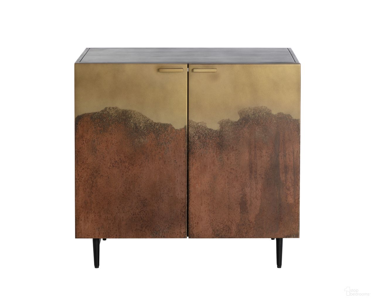 Auburn Nightstand In Antique Brass and Black