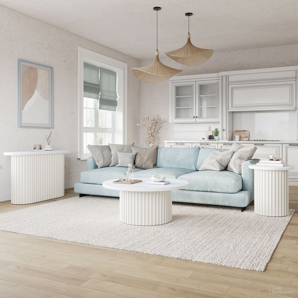 The appearance of Auden Round Fluted Pedestal Base Occasional Table Set In White designed by Jofran in the modern / contemporary interior design. This white piece of furniture  was selected by 1StopBedrooms from Auden Collection to add a touch of cosiness and style into your home. Sku: 2420-2BWHT;2420-2TWHT;2420-3TWHT;2420-3BWHT. Material: MDF.