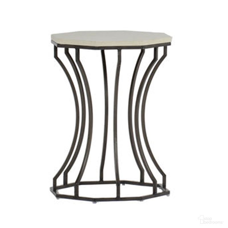 The appearance of Audrey End Table In Slate Gray and Travertine designed by Summer Classics in the transitional interior design. This slate gray/travertine piece of furniture was selected by 1StopBedrooms from Audrey Collection to add a touch of cosiness and style into your home. Sku: 68725. Material: Stone.