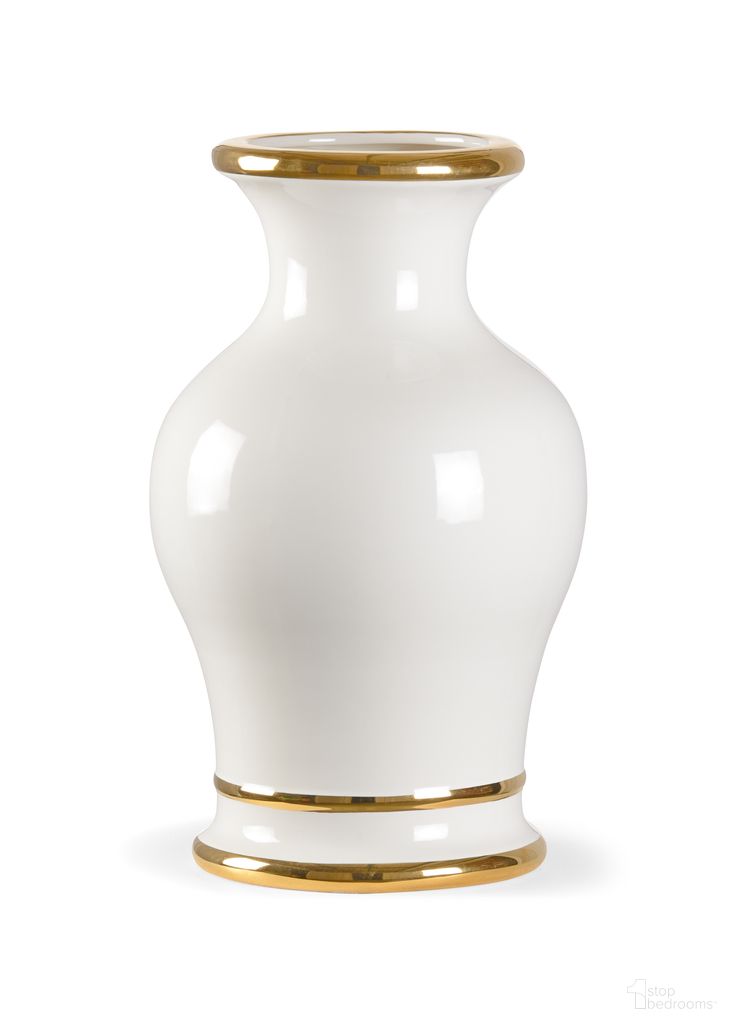 The appearance of Audrey Vase In Cream and Gold designed by Chelsea House in the modern / contemporary interior design. This cream/gold piece of furniture  was selected by 1StopBedrooms from Shayla Copas Collection to add a touch of cosiness and style into your home. Sku: 384985. Material: Ceramic.