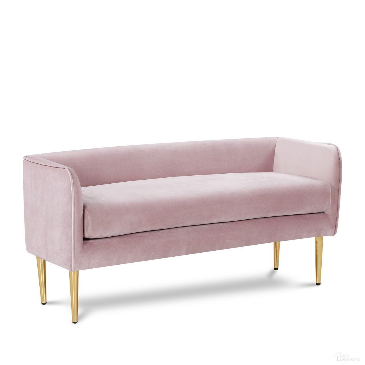 The appearance of Audrey Velvet Bench In Pink designed by Meridian in the modern / contemporary interior design. This pink piece of furniture was selected by 1StopBedrooms from Audrey Collection to add a touch of cosiness and style into your home. Sku: 184Pink. Material: Velvet.