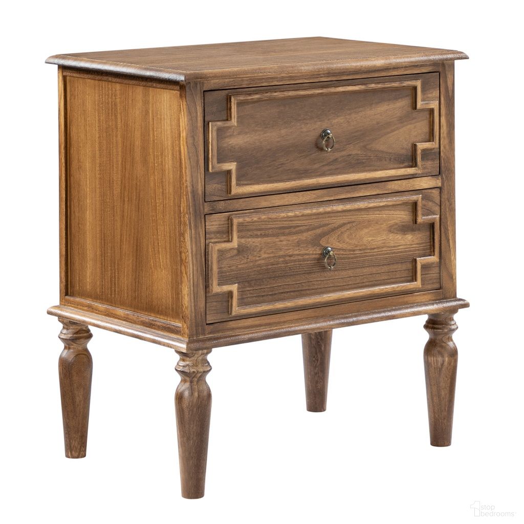 The appearance of August 2 - Drawer Nightstand In Walnut designed by Karat Home in the modern / contemporary interior design. This walnut piece of furniture was selected by 1StopBedrooms from August Collection to add a touch of cosiness and style into your home. Sku: NSCL1194-WAL. Material: Solid Wood.
