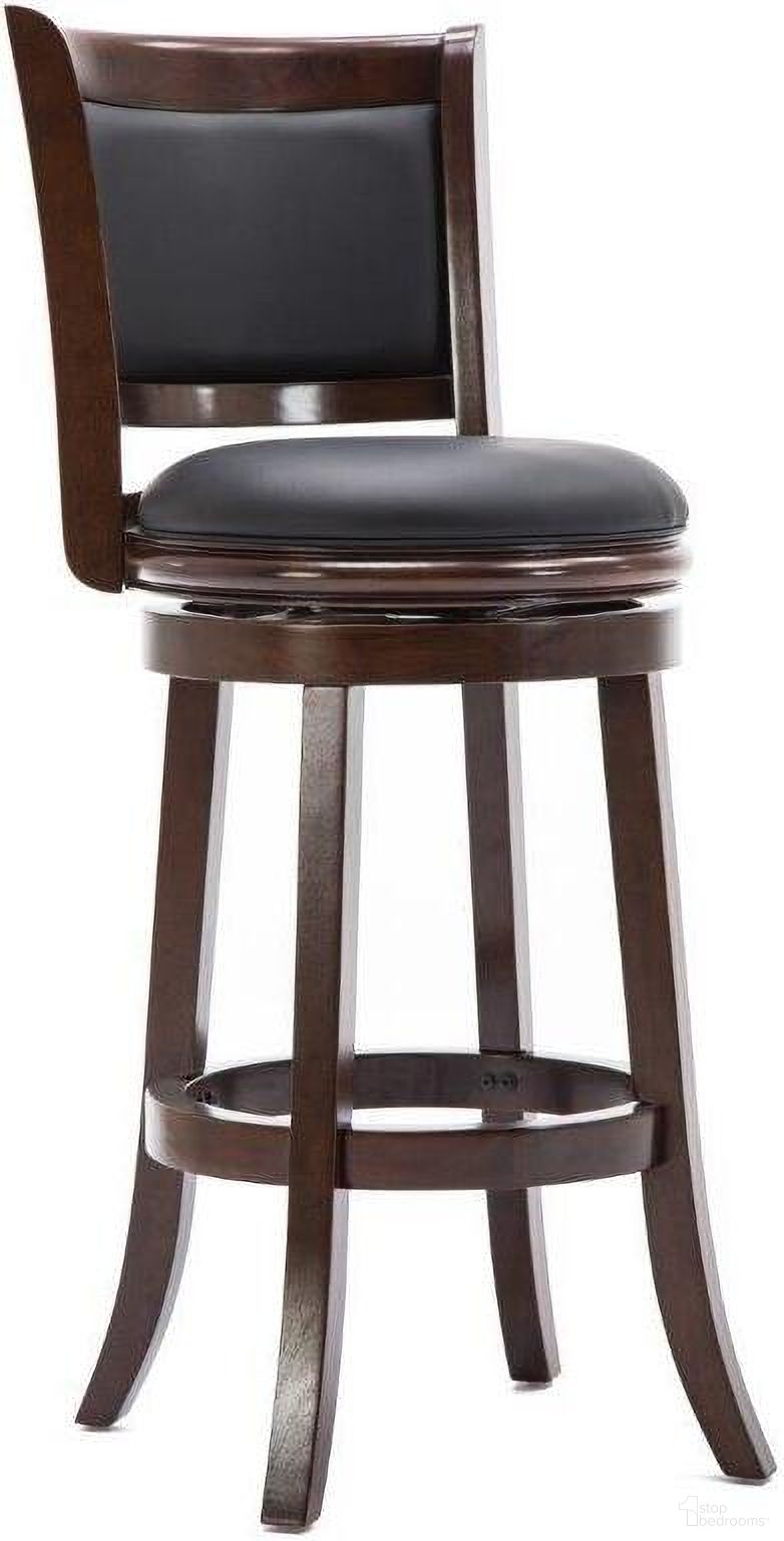 The appearance of Augusta 29 Inch Swivel Bar Stool In Cappuccino designed by Boraam Industries in the modern / contemporary interior design. This cappuccino piece of furniture was selected by 1StopBedrooms from Augusta Collection to add a touch of cosiness and style into your home. Sku: 48829. Material: Wood.