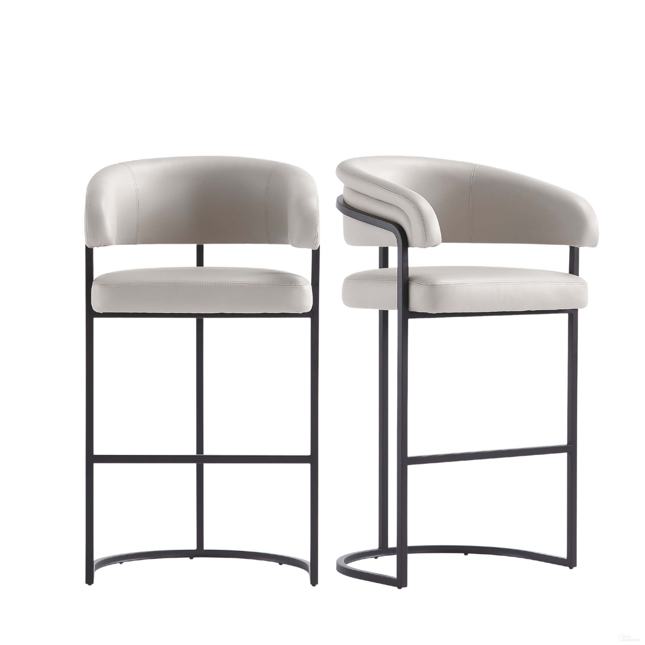 Augusta Barstool Set of 2 In Light Grey