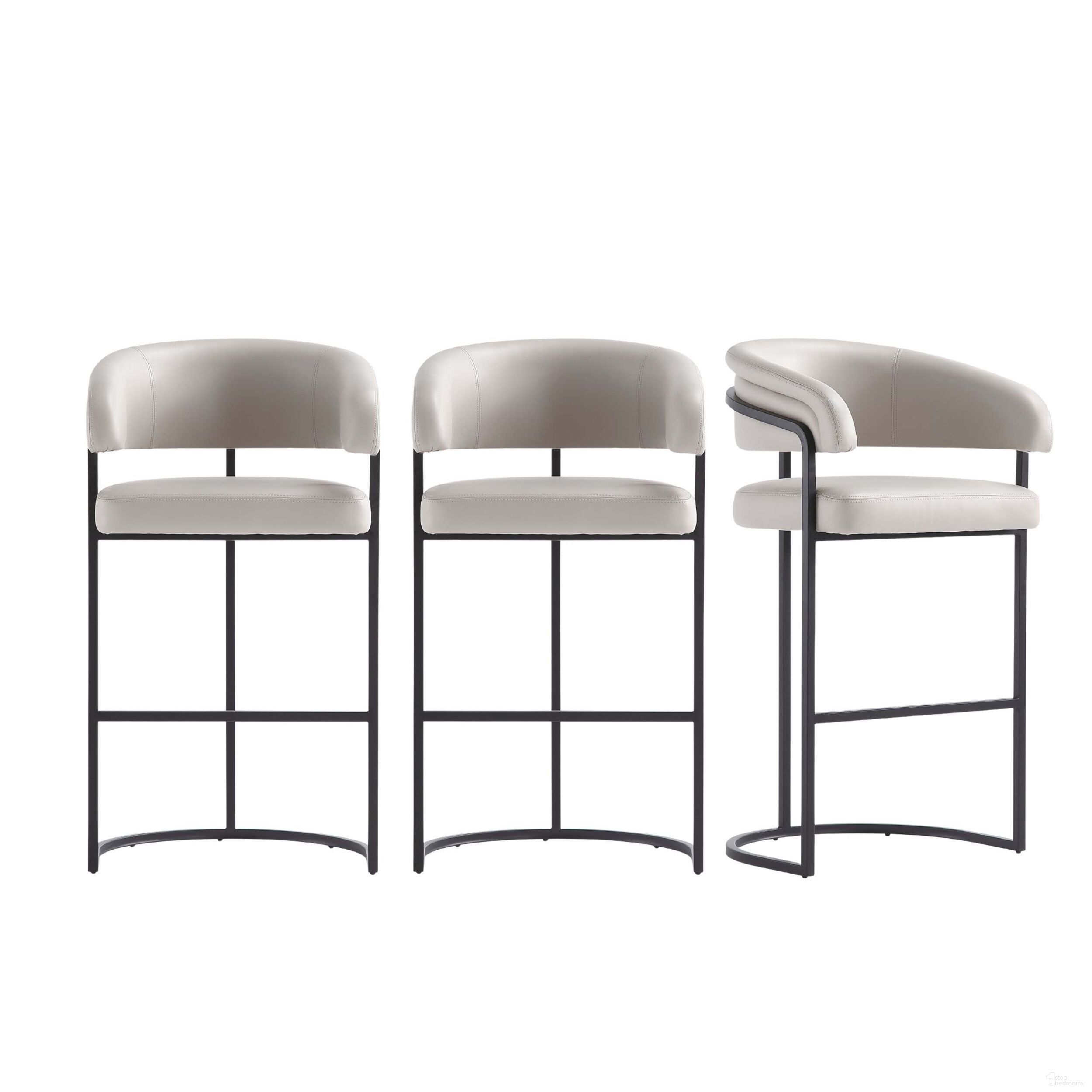 Augusta Barstool Set of 3 In Light Grey