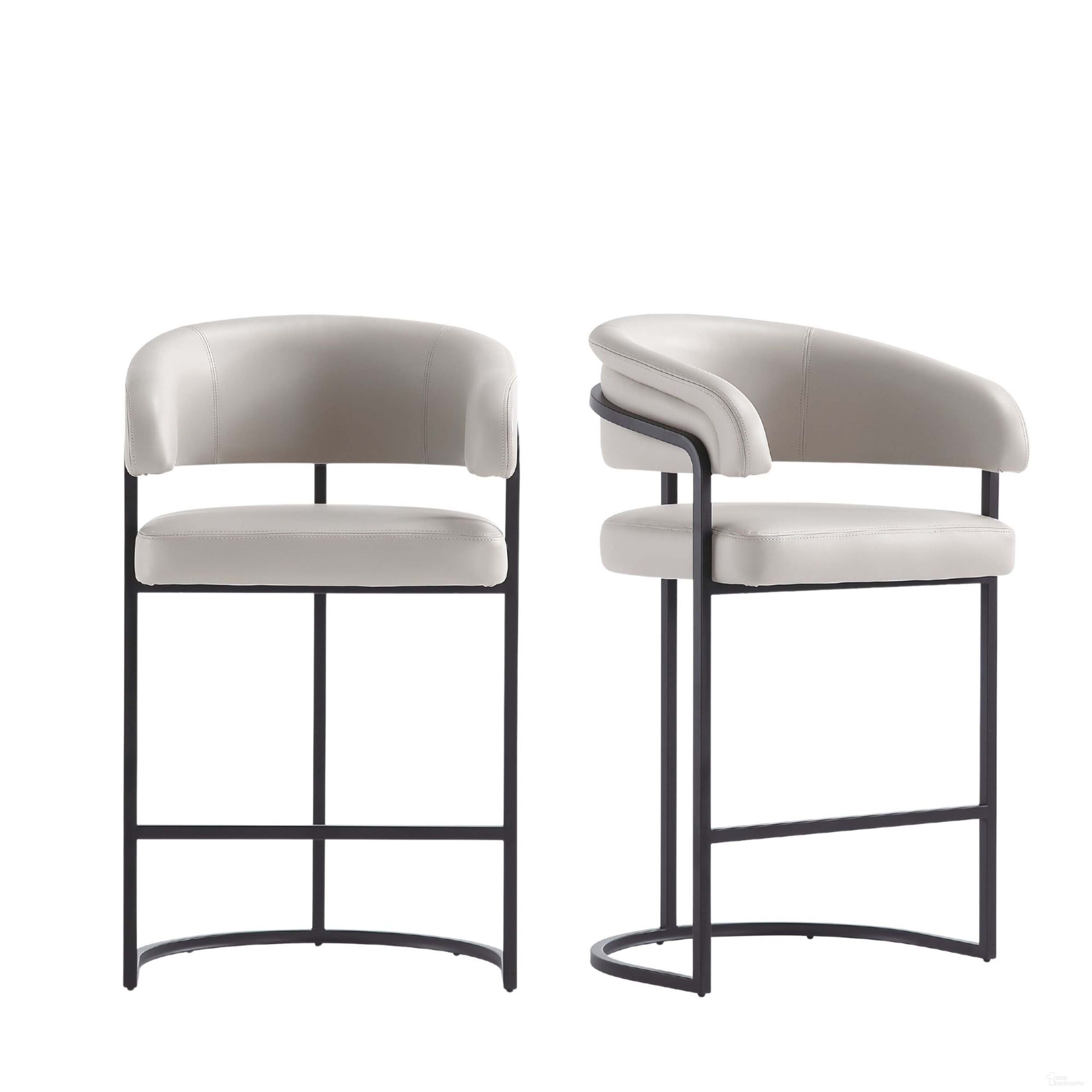 Augusta Counter Stool Set of 2 In Light Grey
