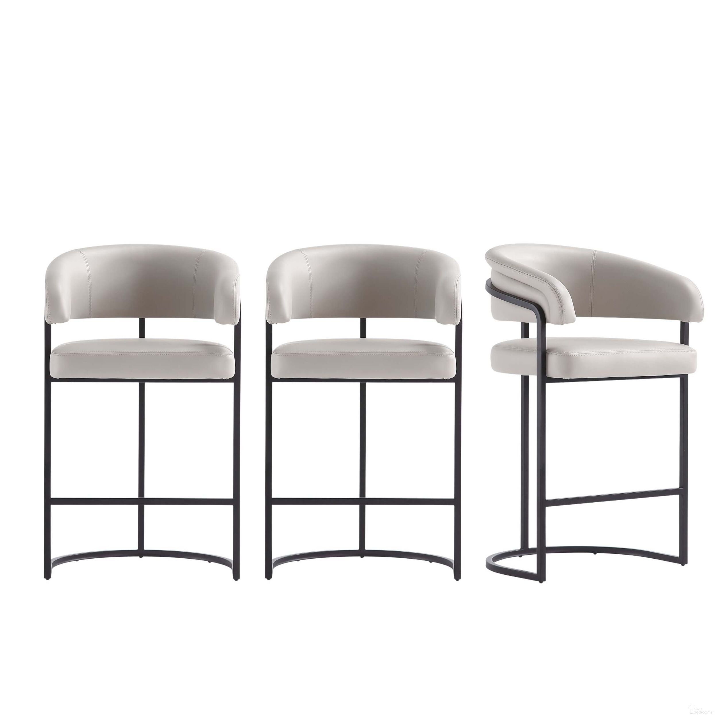 Augusta Counter Stool Set of 3 In Light Grey