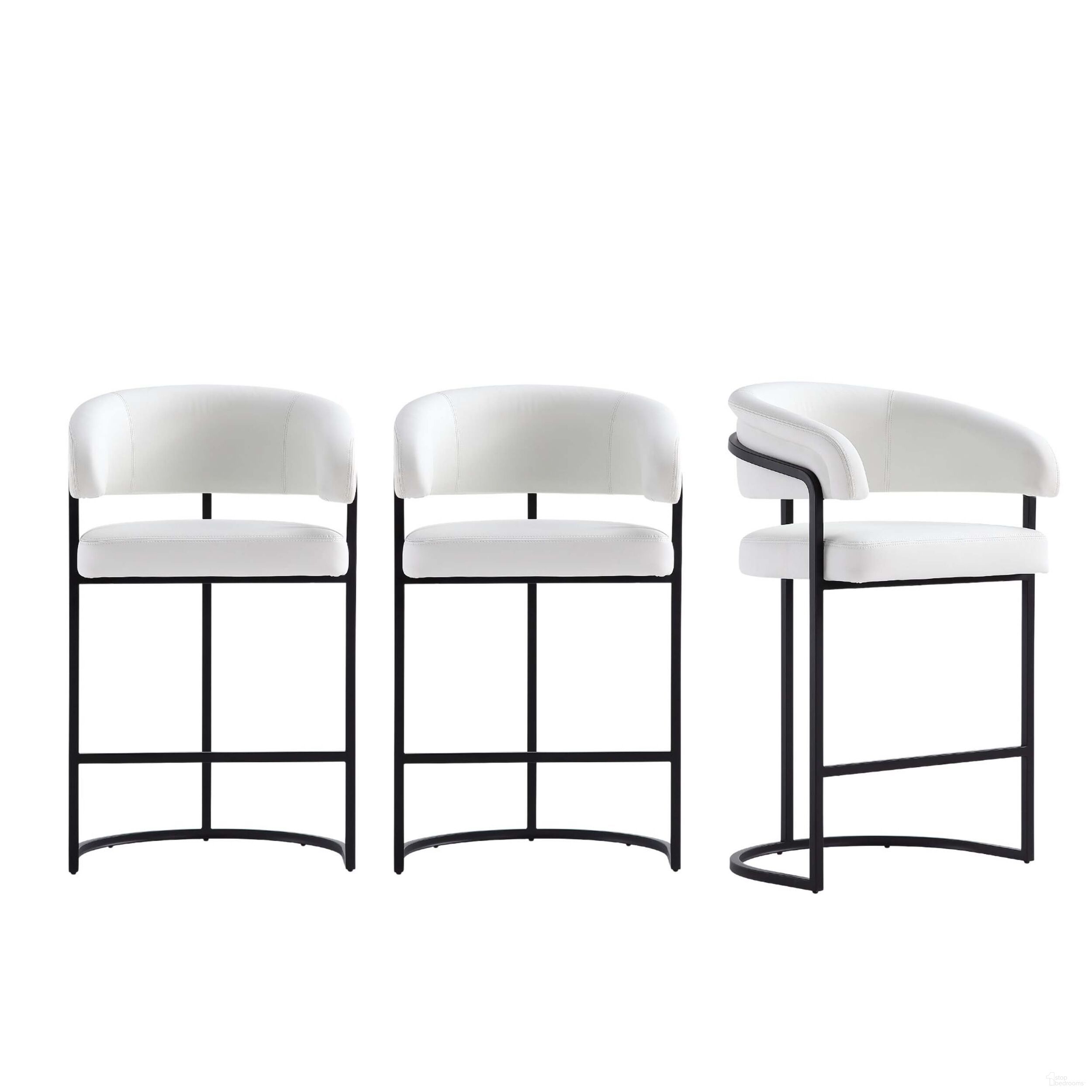 Augusta Counter Stool Set of 3 In White