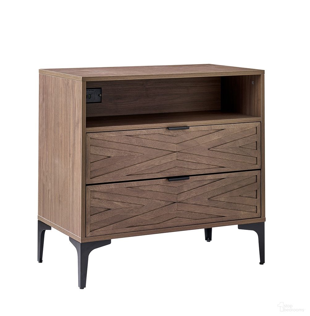 Auguste 2-Drawer Nightstand In Walnut