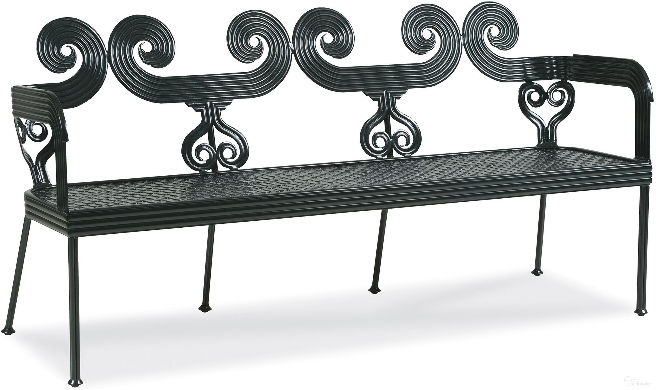 The appearance of Thomas O'Brien Augustine Scrolled Bench In Litchfield Green designed by Century Furniture in the modern / contemporary interior design. This litchfield green piece of furniture was selected by 1StopBedrooms from Thomas O'Brien Outdoor Collection to add a touch of cosiness and style into your home. Sku: AE-D41-41. Material: Aluminum.