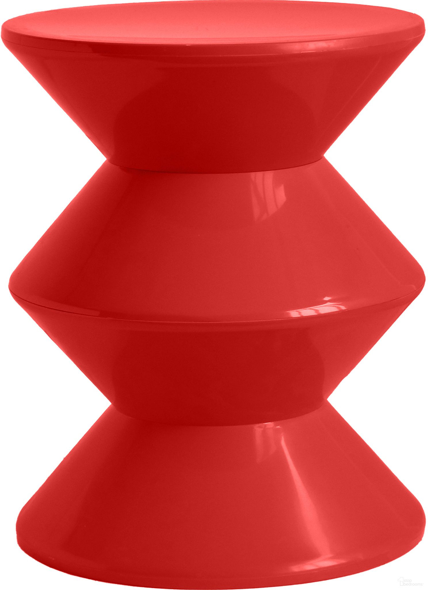 Aura Modern Plastic Side End Table For Indoor Or Outdoor Use In Red