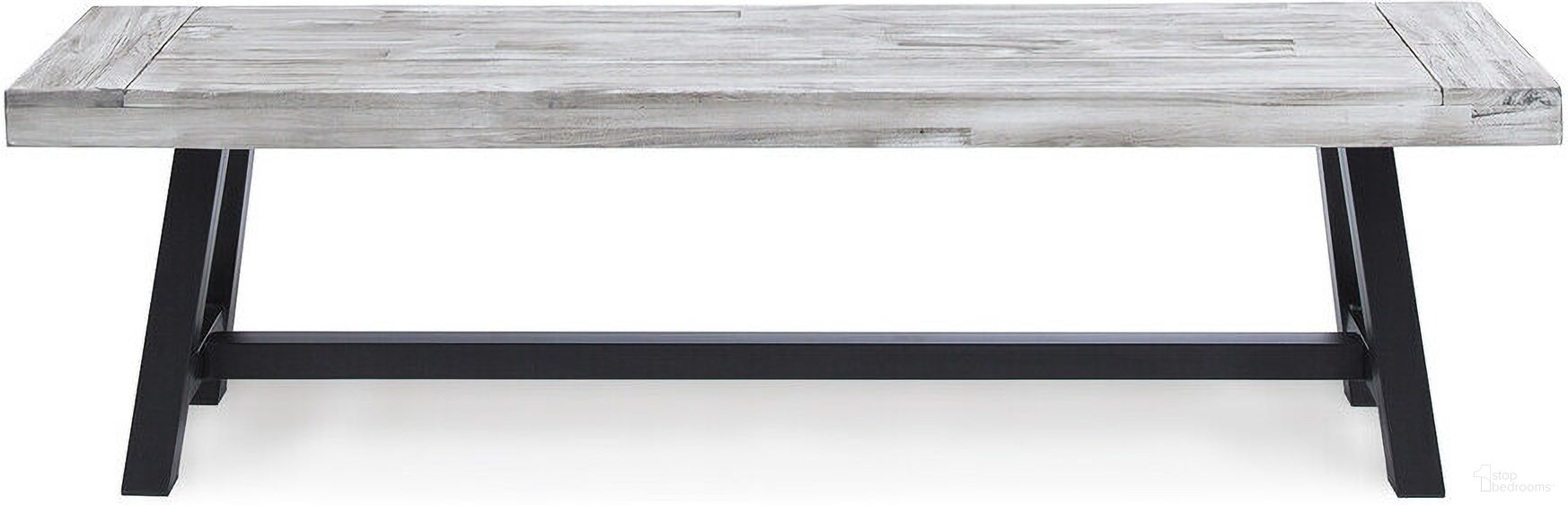 The appearance of Aura Outdoor Bench with Slat Top and Metal Legs In Grey designed by Noble House in the rustic / southwestern interior design. This grey piece of furniture  was selected by 1StopBedrooms from Aura Collection to add a touch of cosiness and style into your home. Sku: 54562.00MP1SGRY. Material: Acacia Wood.
