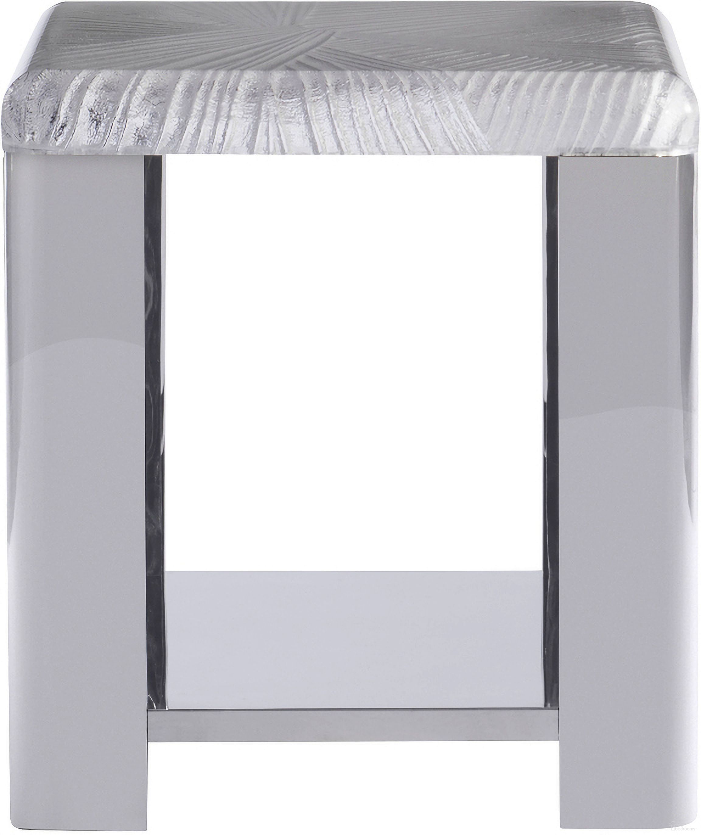 The appearance of Aura Side Table designed by Bernhardt in the modern / contemporary interior design. This stainless steel piece of furniture  was selected by 1StopBedrooms from Aura Collection to add a touch of cosiness and style into your home. Sku: 316111. Material: Acrylic.