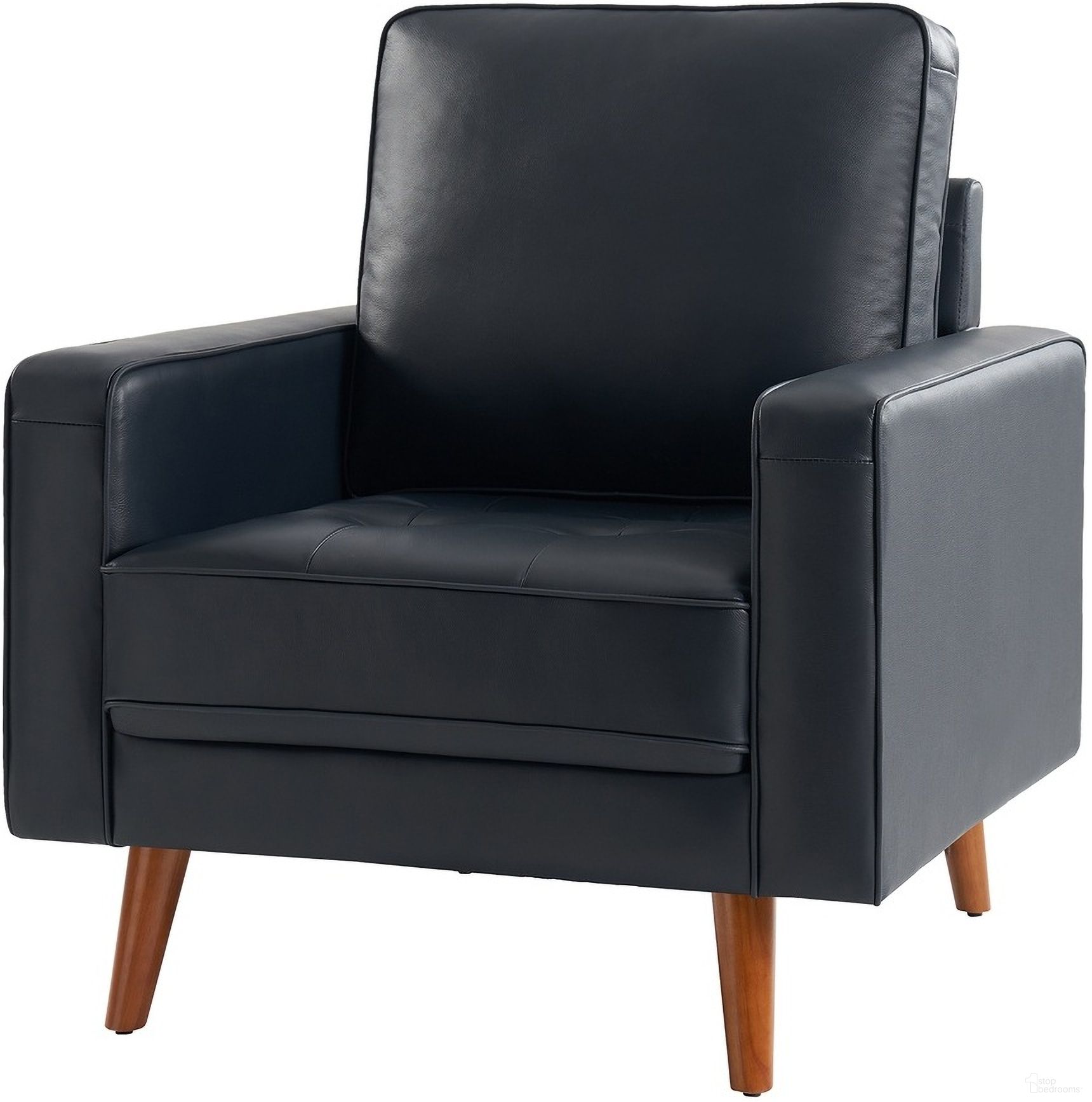 The appearance of Aurelian Genuine Leather Armchair In Navy designed by Karat Home in the modern / contemporary interior design. This navy piece of furniture was selected by 1StopBedrooms from Aurelian Collection to add a touch of cosiness and style into your home. Sku: CHYY0688-NAV. Material: Genuine Leather.