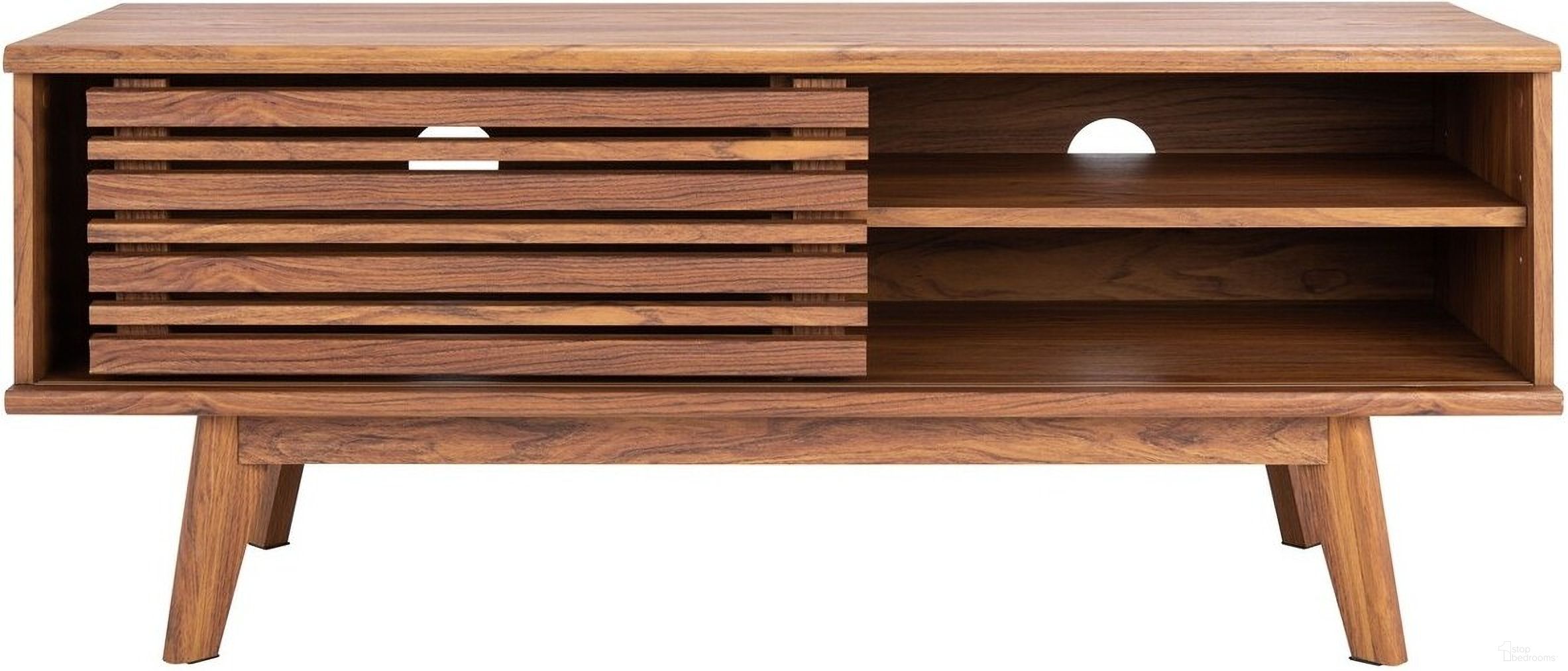 Aurelio 2 Shelf Media Stand in Walnut