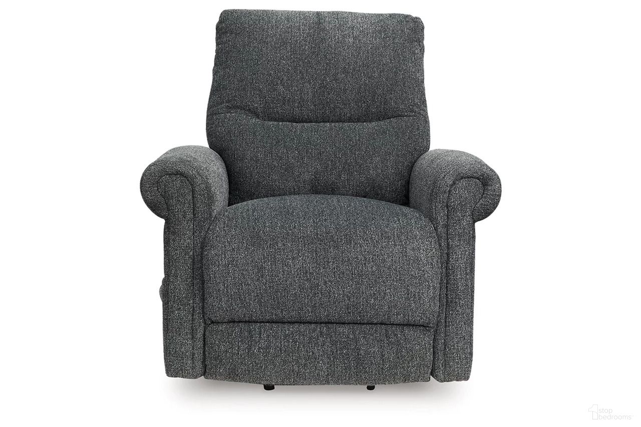 The appearance of Aureta Power Lift Recliner In Charcoal designed by Signature Design by Ashley in the modern / contemporary interior design. This charcoal piece of furniture  was selected by 1StopBedrooms from Aureta Collection to add a touch of cosiness and style into your home. Sku: 1790312. Material: Fabric.
