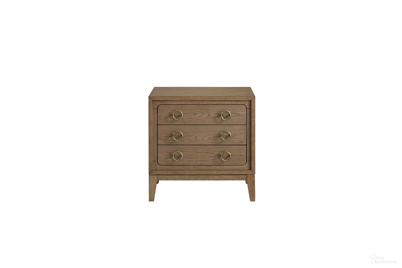 The appearance of Aurora 3 Drawer Nightstand with USB In Latte designed by Bernell in the transitional interior design. This latte piece of furniture was selected by 1StopBedrooms from Aurora Collection to add a touch of cosiness and style into your home. Sku: 3098-120. Material: Hardwood.