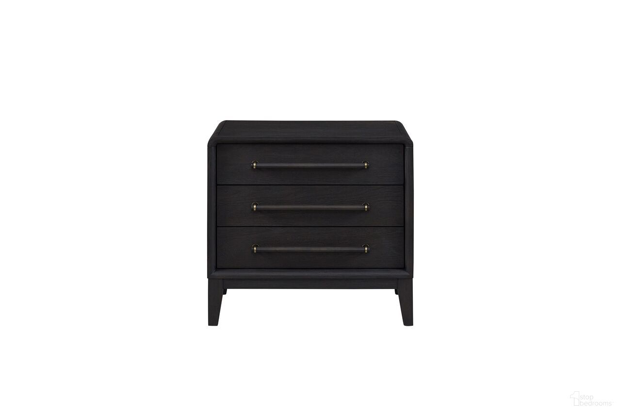 The appearance of Aurora 3 Drawer Nightstand with USB In Peppercorn designed by Bernell in the transitional interior design. This peppercorn piece of furniture  was selected by 1StopBedrooms from Aurora Collection to add a touch of cosiness and style into your home. Sku: 3198-120. Material: Hardwood.