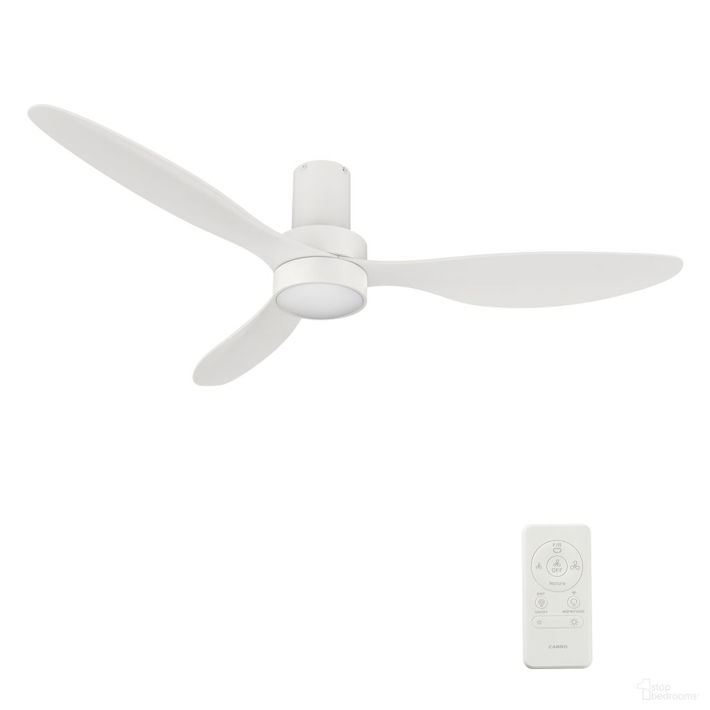 Aurora 52 Inch 3-Blade Flush Mount Smart Ceiling Fan with LED Light and Remote In White