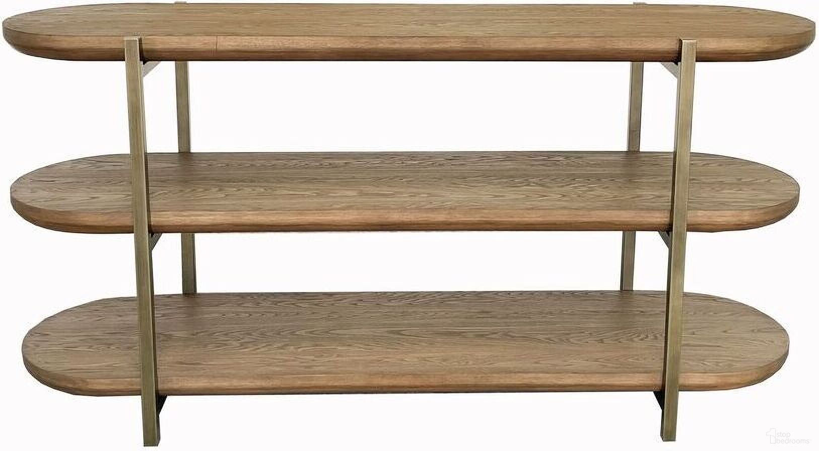 The appearance of Aurora Bridges Console Table In Latte designed by Bernell in the transitional interior design. This latte piece of furniture was selected by 1StopBedrooms from Aurora Collection to add a touch of cosiness and style into your home. Sku: 3098-014. Material: Hardwood.