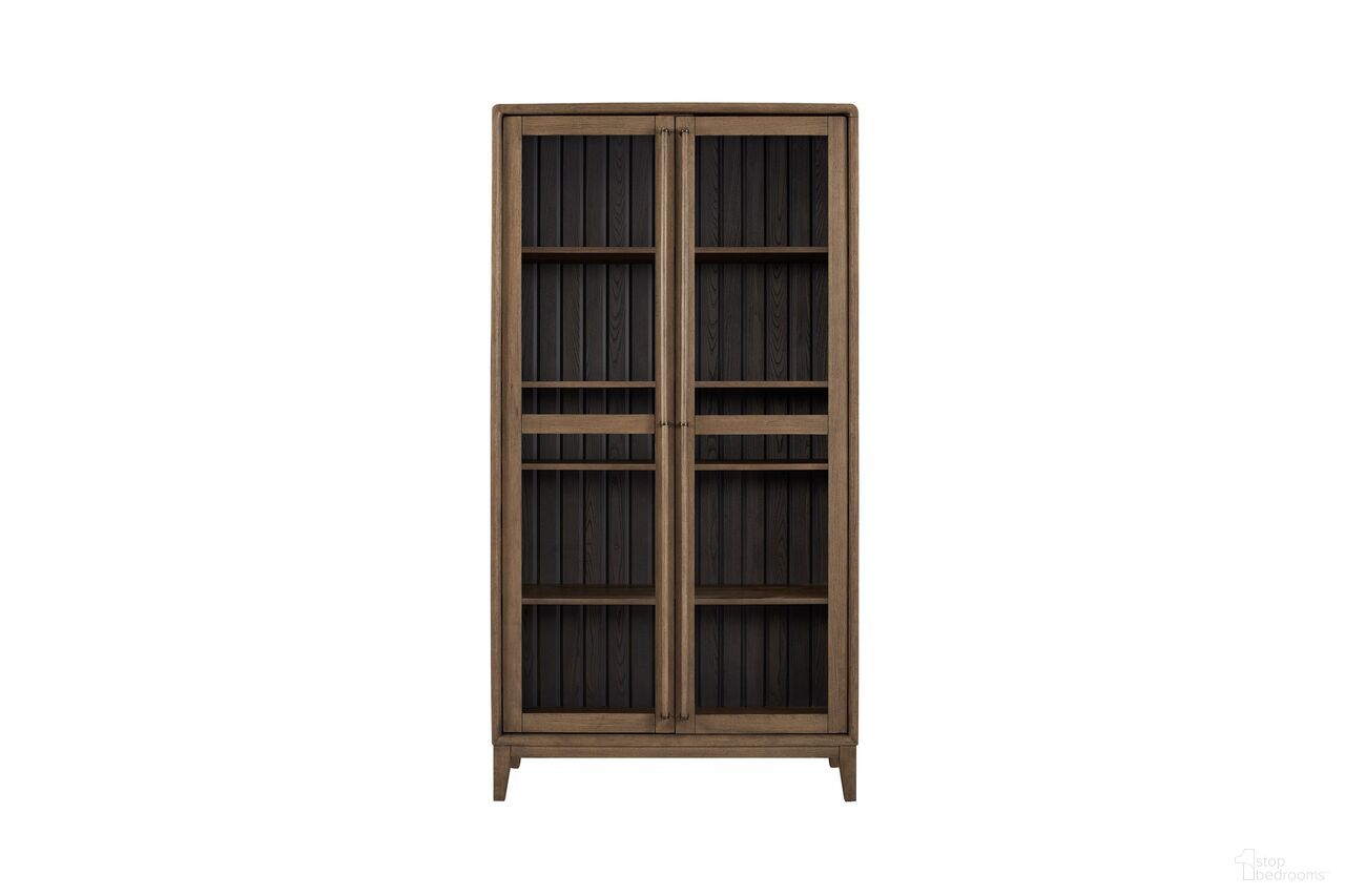 The appearance of Aurora Display Cabinet In Peppercorn designed by Bernell in the transitional interior design. This peppercorn piece of furniture was selected by 1StopBedrooms from Aurora Collection to add a touch of cosiness and style into your home. Sku: 3198-072. Material: Hardwood.