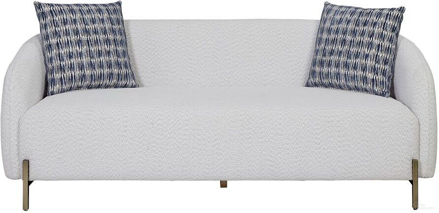 The appearance of Aurora Dreamy Rounded Sofa designed by Bernell in the transitional interior design. This piece of furniture was selected by 1StopBedrooms from Aurora Collection to add a touch of cosiness and style into your home. Sku: 3098-906S. Material: Hardwood.