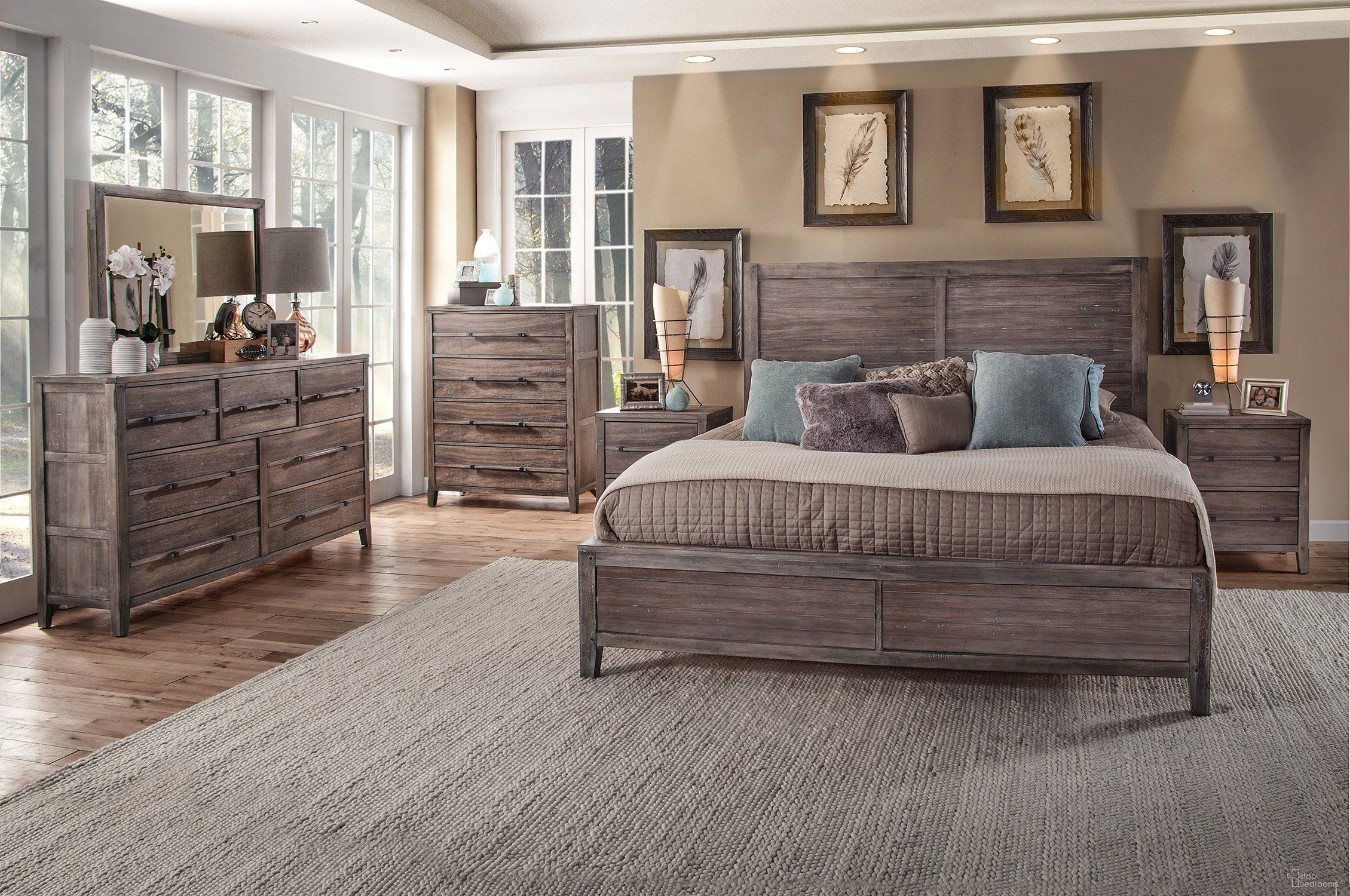 The appearance of Aurora King Panel Bed with Footboard In Weathered Grey designed by American Woodcrafters in the industrial interior design. This weathered grey piece of furniture was selected by 1StopBedrooms from Aurora Collection to add a touch of cosiness and style into your home. Sku: 2800-960;2800-962;2800-880. Bed Type: Panel Bed. Bed Size: King. Material: Rubberwood.