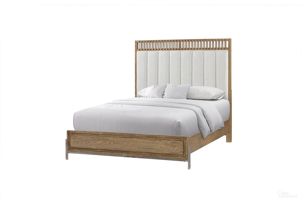 The appearance of Aurora King Upholstered and Leather Panel Bed In Latte designed by Bernell in the transitional interior design. This latte piece of furniture was selected by 1StopBedrooms from Aurora Collection to add a touch of cosiness and style into your home. Sku: 3098-110. Bed Type: Panel Bed. Bed Size: King. Material: Hardwood.