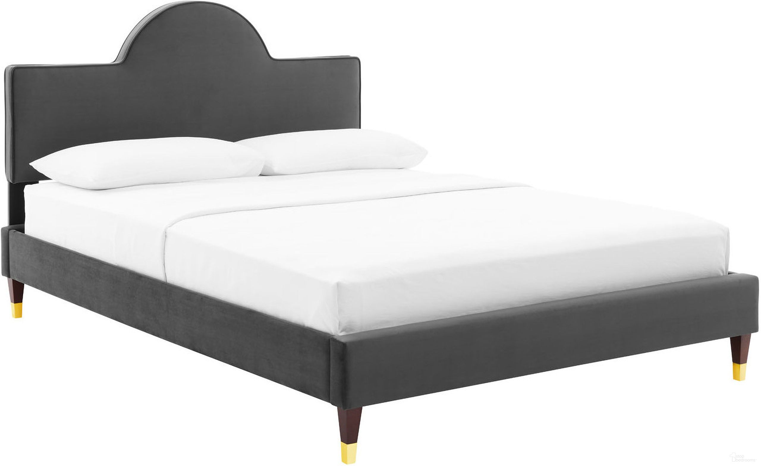 Aurora Performance Velvet King Bed In Charcoal