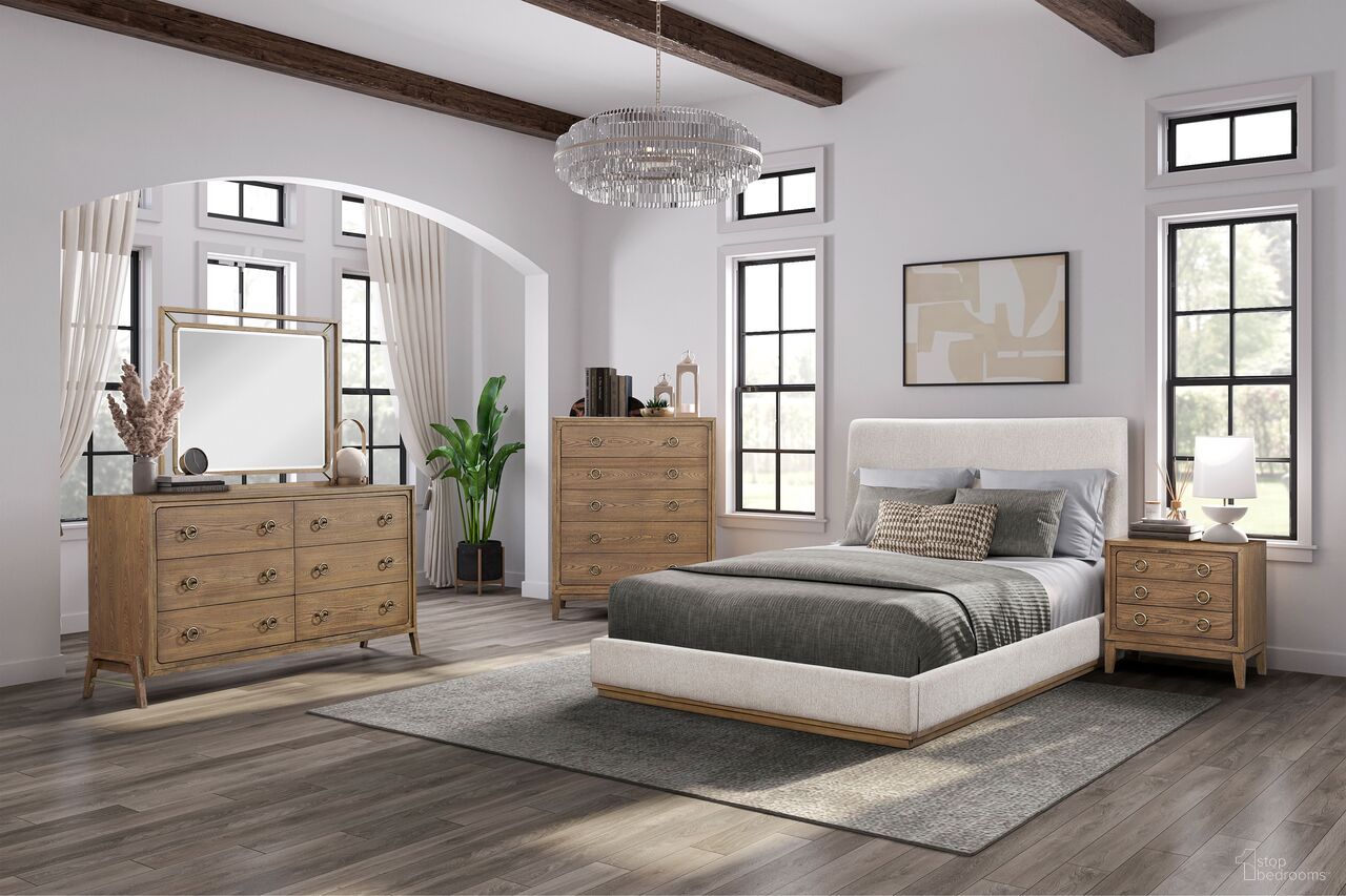 The appearance of Aurora Platform Bedroom Set In Latte designed by Bernell in the transitional interior design. This latte piece of furniture was selected by 1StopBedrooms from Aurora Collection to add a touch of cosiness and style into your home. Sku: 3098-108;3098-120. Bed Size: Queen. Material: Hardwood.