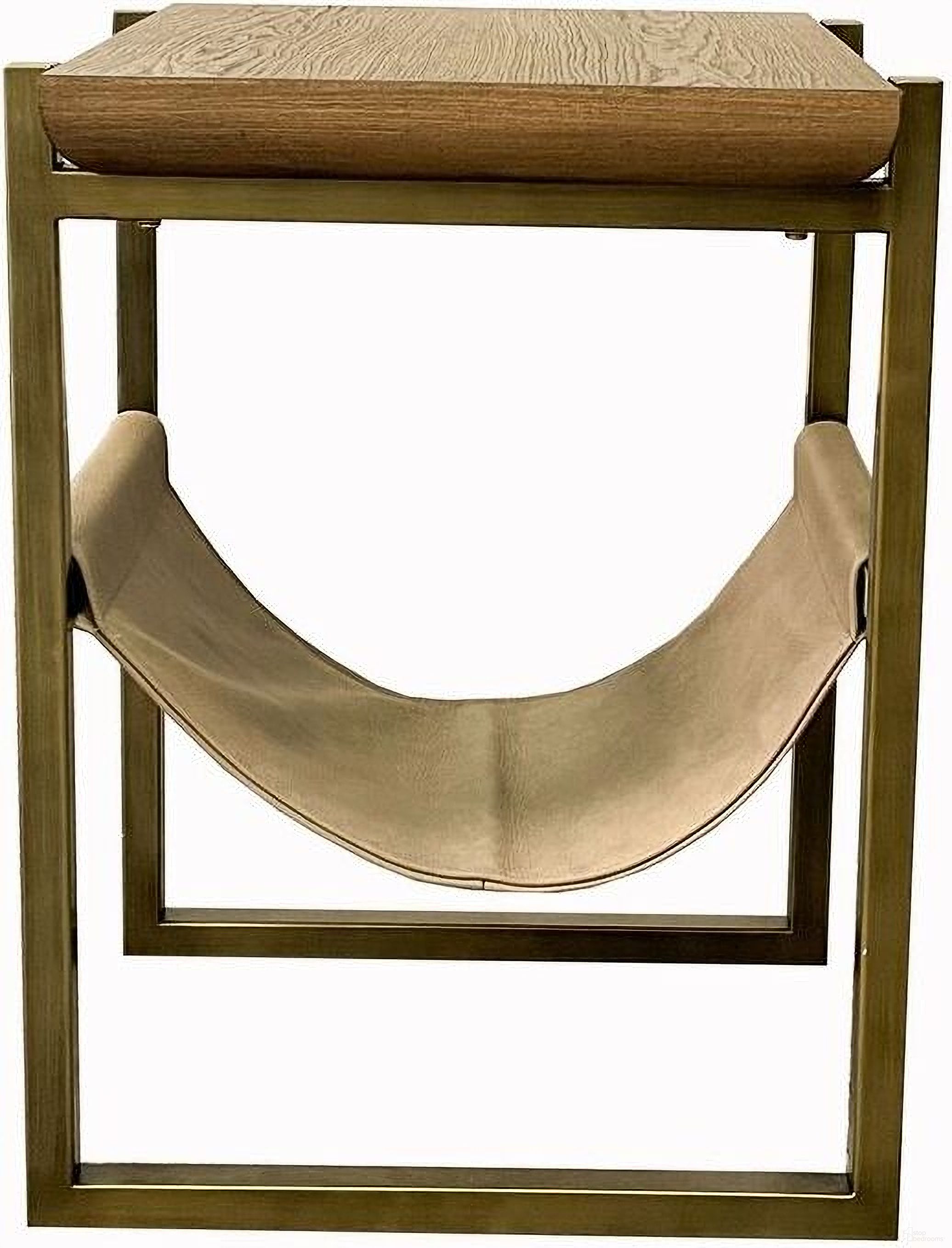 The appearance of Aurora Sling Chairside Table In Latte designed by Bernell in the transitional interior design. This latte piece of furniture  was selected by 1StopBedrooms from Aurora Collection to add a touch of cosiness and style into your home. Sku: 3098-003. Material: Hardwood.