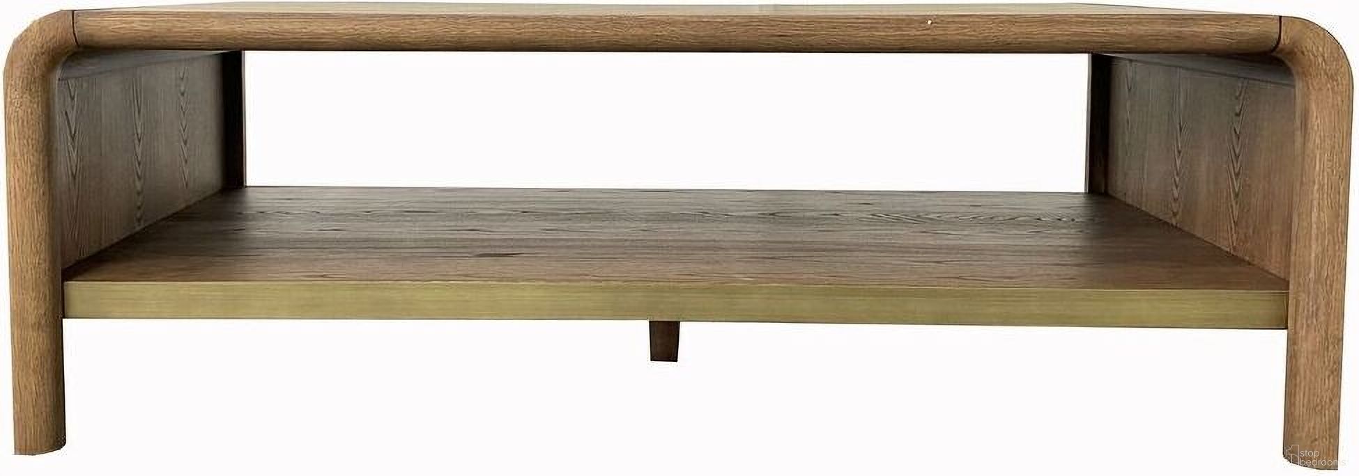 Aurora Waterfall Cocktail Table In Latte