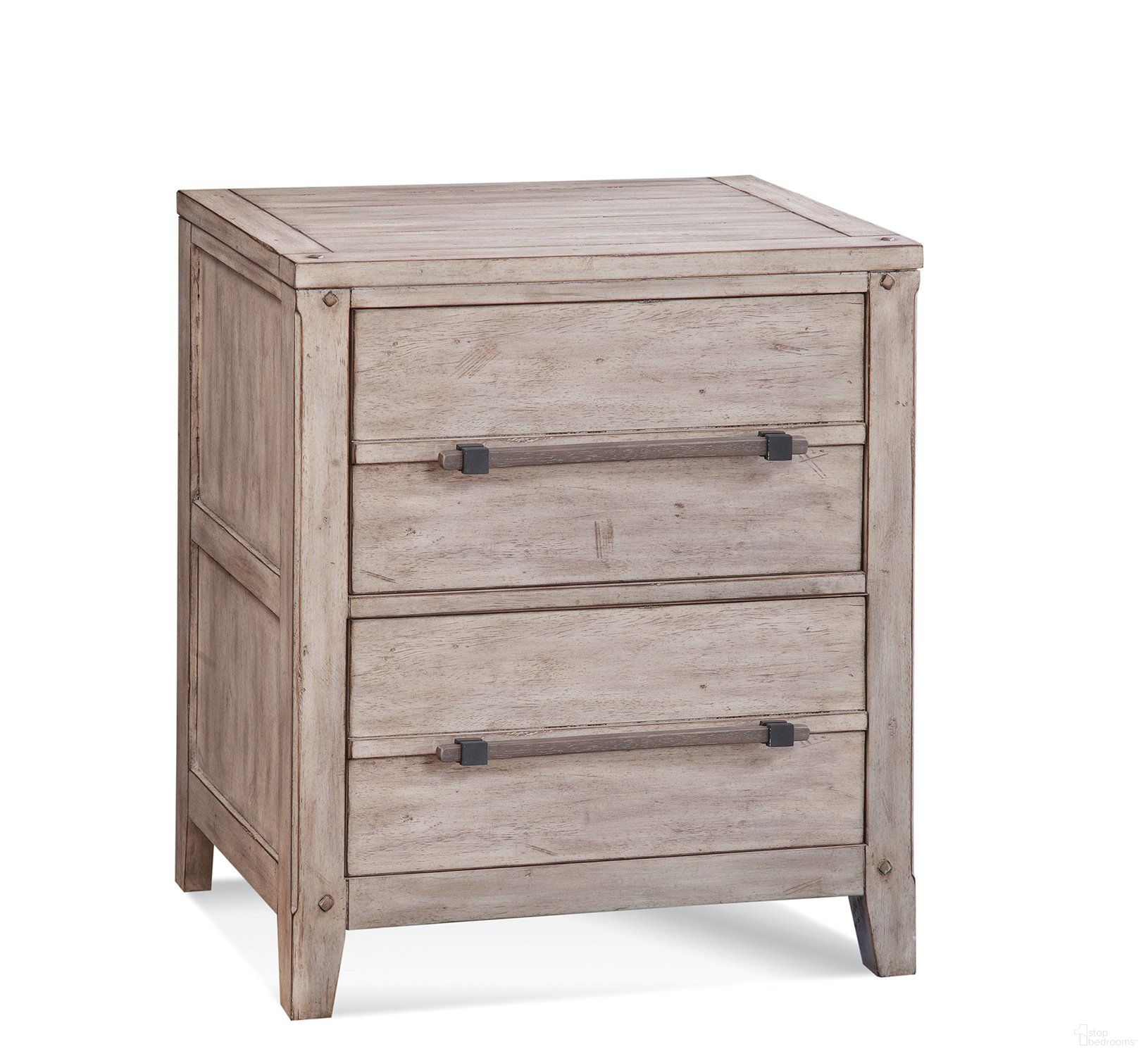The appearance of Aurora Whitewash 2 Drawer Nightstand designed by American Woodcrafters in the transitional interior design. This beige piece of furniture was selected by 1StopBedrooms from Aurora Collection to add a touch of cosiness and style into your home. Sku: 2810-420. Material: Rubberwood.