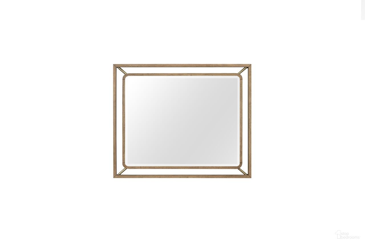 The appearance of Aurora Wood and Metal Mirror In Latte designed by Bernell in the transitional interior design. This latte piece of furniture was selected by 1StopBedrooms from Aurora Collection to add a touch of cosiness and style into your home. Sku: 3098-140. Material: Hardwood.