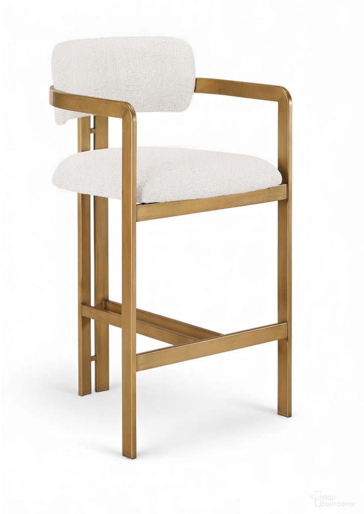 The appearance of Aurum Linen Textured Fabric Upholstered Counter Stool In Cream designed by Meridian in the modern / contemporary interior design. This cream piece of furniture was selected by 1StopBedrooms from Aurum Collection to add a touch of cosiness and style into your home. Sku: 88089Cream-C. Material: Foam.