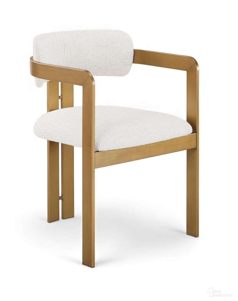 The appearance of Aurum Linen Textured Fabric Upholstered Dining Chair Set of 2 In Cream designed by Meridian in the modern / contemporary interior design. This cream piece of furniture was selected by 1StopBedrooms from Aurum Collection to add a touch of cosiness and style into your home. Sku: 88088Cream-C. Material: Foam. Chair Type: Arm Chair.