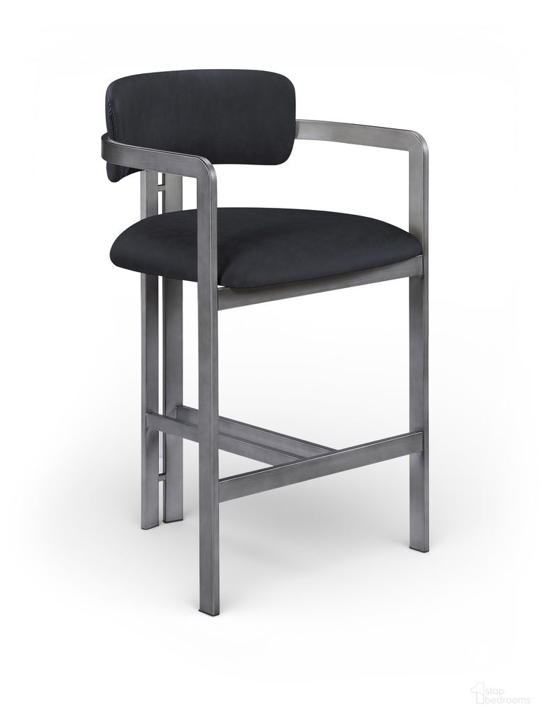 The appearance of Aurum Vegan Leather Upholstered Counter Stool In Black designed by Meridian in the modern / contemporary interior design. This black piece of furniture was selected by 1StopBedrooms from Aurum Collection to add a touch of cosiness and style into your home. Sku: 88095Black-C. Material: Foam.