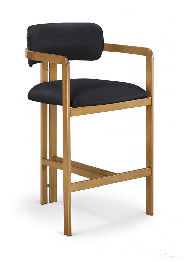 The appearance of Aurum Vegan Leather Upholstered Counter Stool In Black designed by Meridian in the modern / contemporary interior design. This black piece of furniture was selected by 1StopBedrooms from Aurum Collection to add a touch of cosiness and style into your home. Sku: 88094Black-C. Material: Foam.