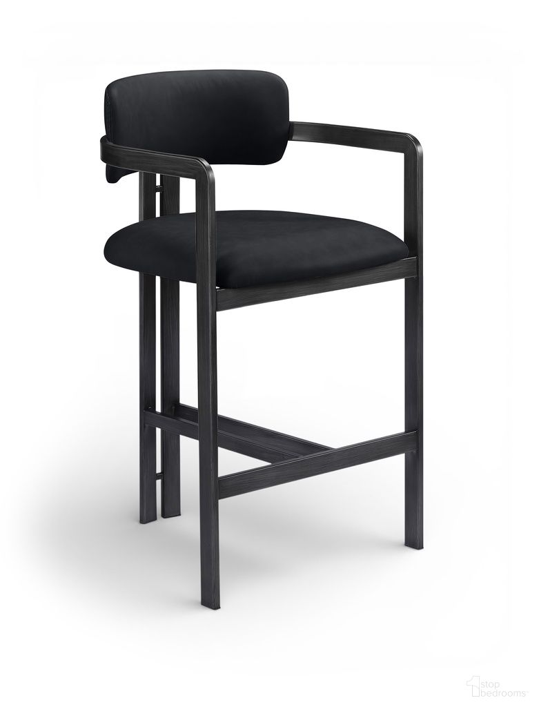 The appearance of Aurum Vegan Leather Upholstered Counter Stool In Black designed by Meridian in the modern / contemporary interior design. This black piece of furniture was selected by 1StopBedrooms from Aurum Collection to add a touch of cosiness and style into your home. Sku: 88096Black-C. Material: Foam.