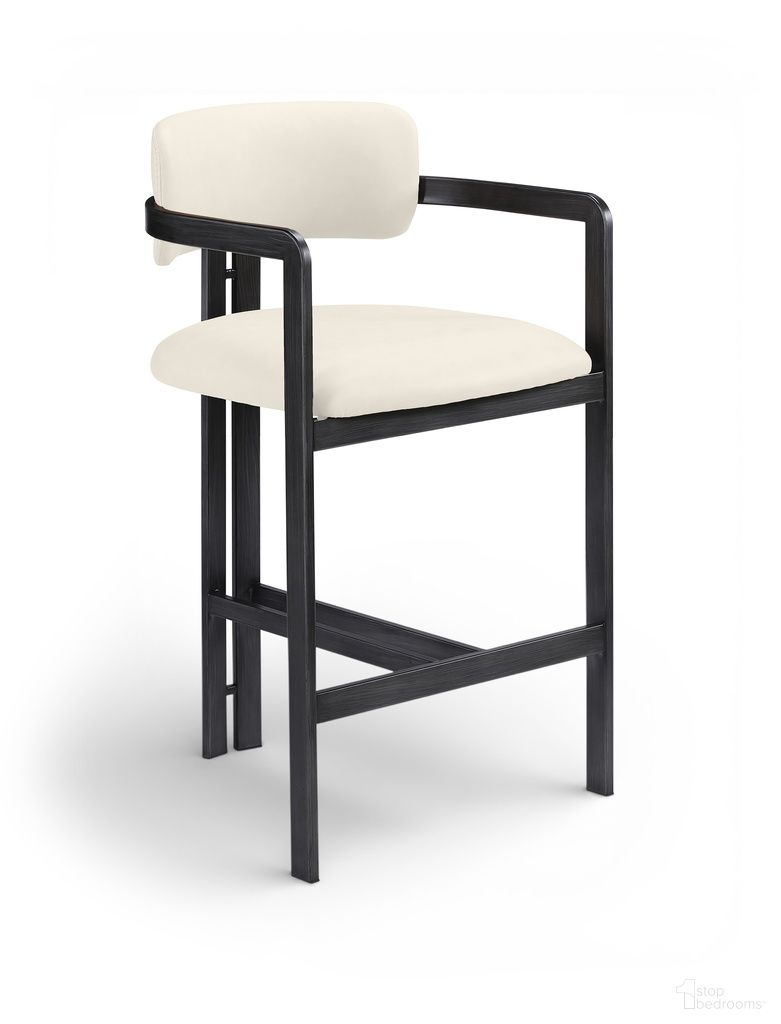 The appearance of Aurum Vegan Leather Upholstered Counter Stool In Cream designed by Meridian in the modern / contemporary interior design. This cream piece of furniture was selected by 1StopBedrooms from Aurum Collection to add a touch of cosiness and style into your home. Sku: 88096Cream-C. Material: Foam.