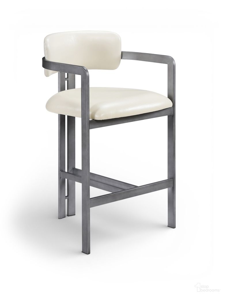 The appearance of Aurum Vegan Leather Upholstered Counter Stool In Cream designed by Meridian in the modern / contemporary interior design. This cream piece of furniture was selected by 1StopBedrooms from Aurum Collection to add a touch of cosiness and style into your home. Sku: 88095Cream-C. Material: Foam.