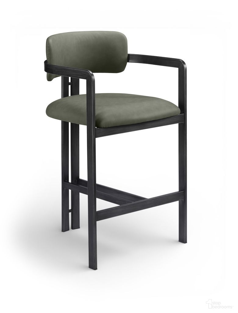 The appearance of Aurum Vegan Leather Upholstered Counter Stool In Green designed by Meridian in the modern / contemporary interior design. This green piece of furniture was selected by 1StopBedrooms from Aurum Collection to add a touch of cosiness and style into your home. Sku: 88096Green-C. Material: Foam.