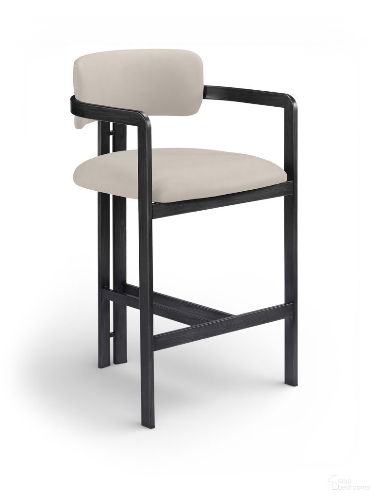 Aurum Vegan Leather Upholstered Counter Stool In Taupe
