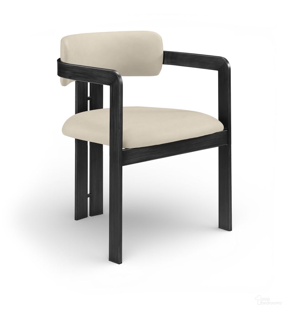 The appearance of Aurum Vegan Leather Upholstered Dining Chair Set of 2 In Beige designed by Meridian in the modern / contemporary interior design. This beige piece of furniture  was selected by 1StopBedrooms from Aurum Collection to add a touch of cosiness and style into your home. Sku: 88093Beige-C. Material: Foam. Chair Type: Arm Chair.