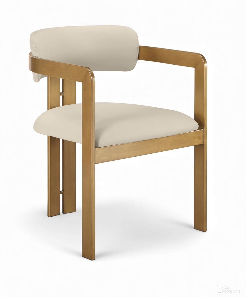 The appearance of Aurum Vegan Leather Upholstered Dining Chair Set of 2 In Beige designed by Meridian in the modern / contemporary interior design. This beige piece of furniture was selected by 1StopBedrooms from Aurum Collection to add a touch of cosiness and style into your home. Sku: 88091Beige-C. Material: Foam. Chair Type: Arm Chair.